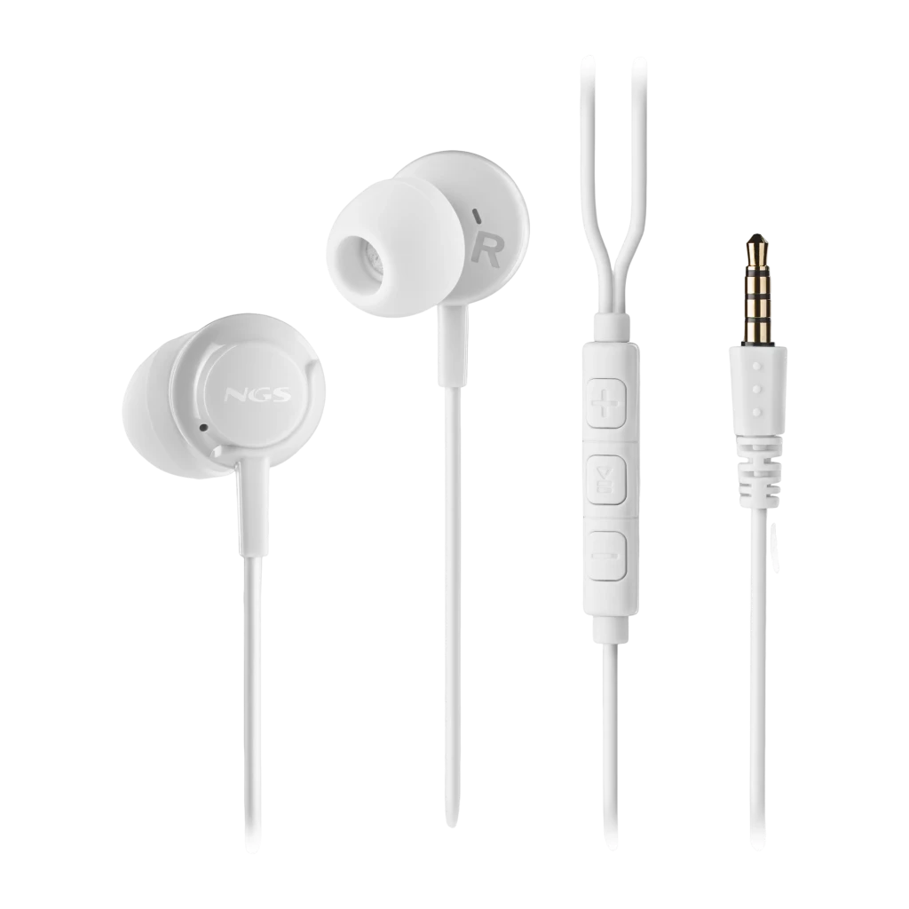 NGS Cross Drift Jack 3,5 mm Blanco In-Ear con micrófono Auriculares