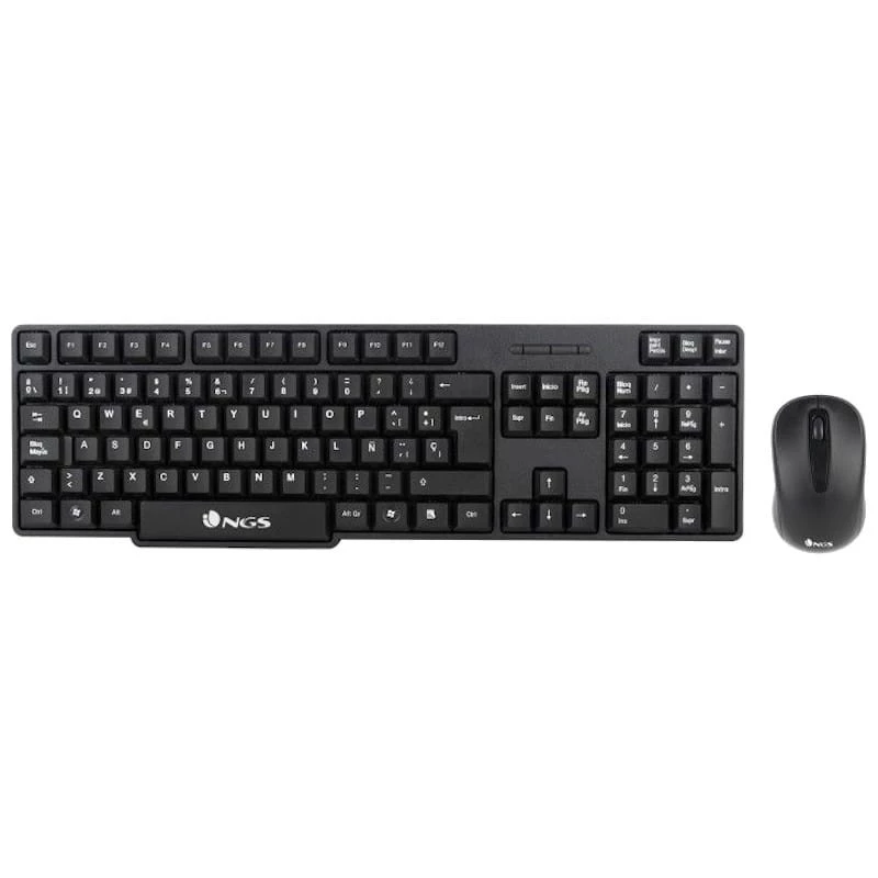 NGS Euphoria Inglés Negro 2.4GHz Teclado + ratón inalámbrico