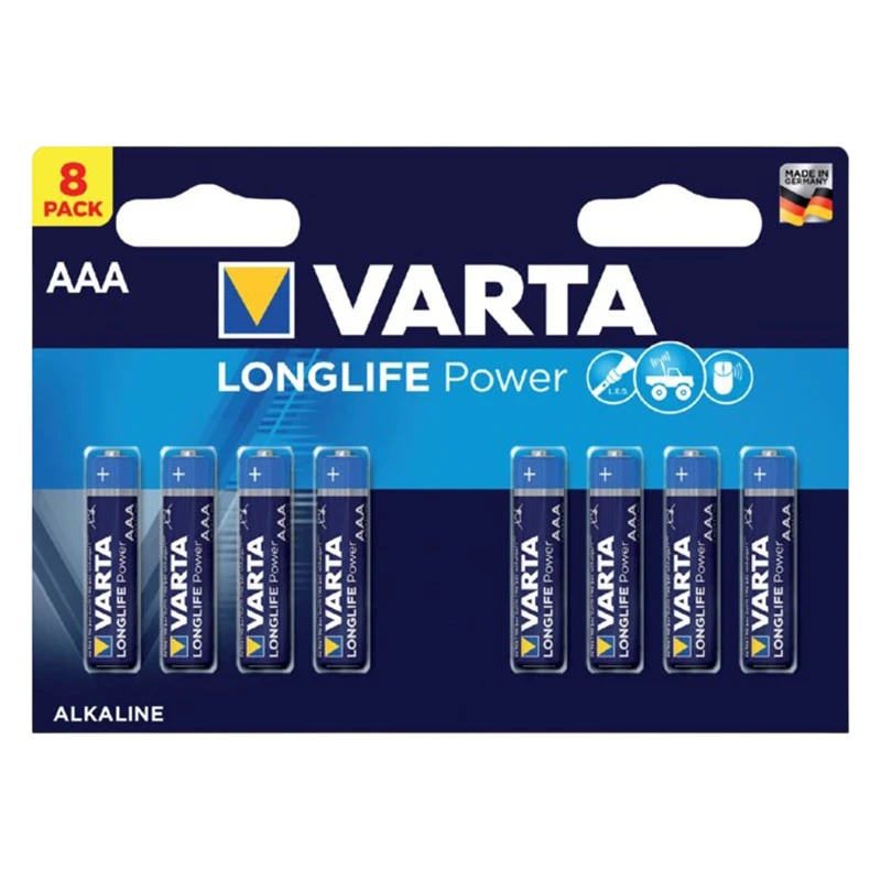 Pack 8x Pilas Varta AAA Long Life Power LR03