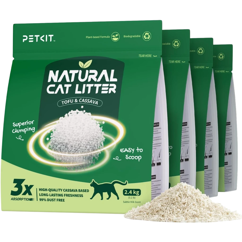 PETKIT Arena de Tofu para Gatos 100% Natural (Pack x4) 6 L