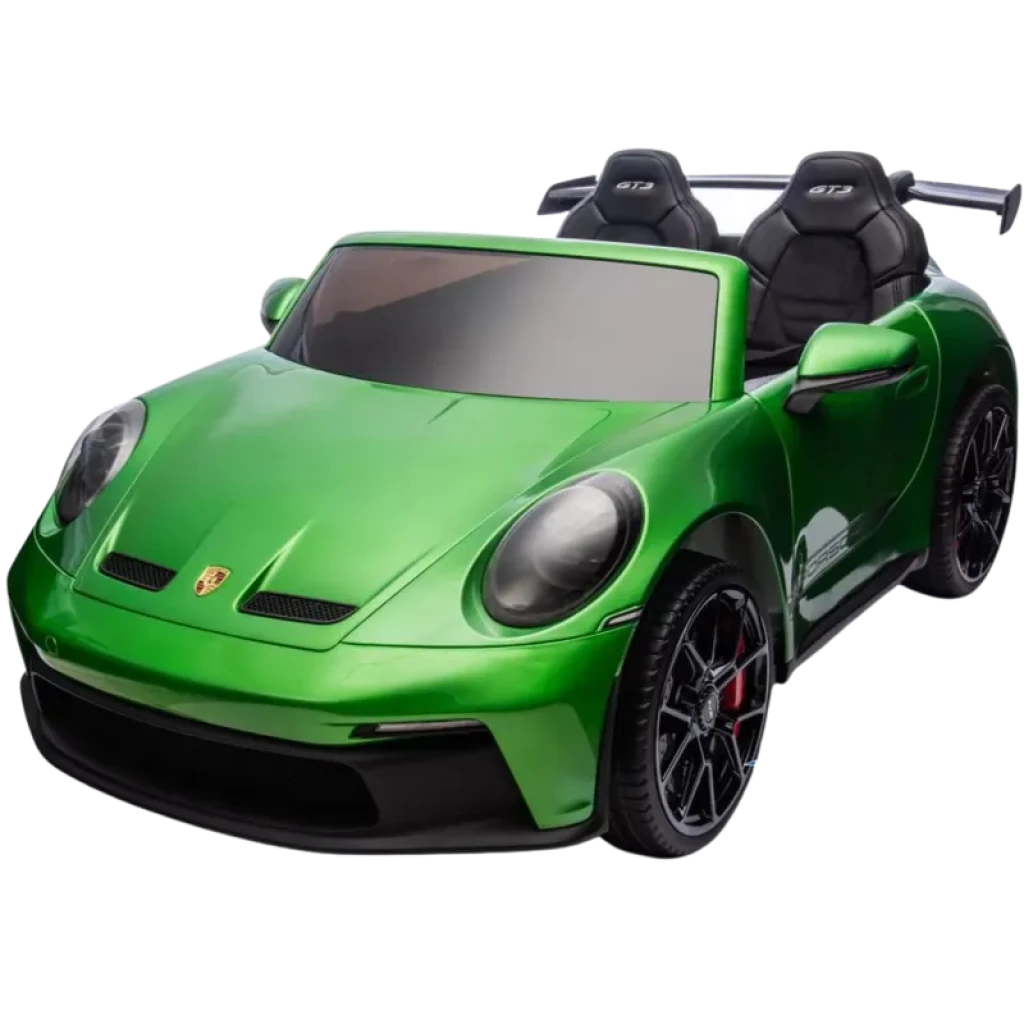 Porsche 911 GT3 12V Mando RC 2,4 GHz Verde 4 motores Coche eléctrico infantil