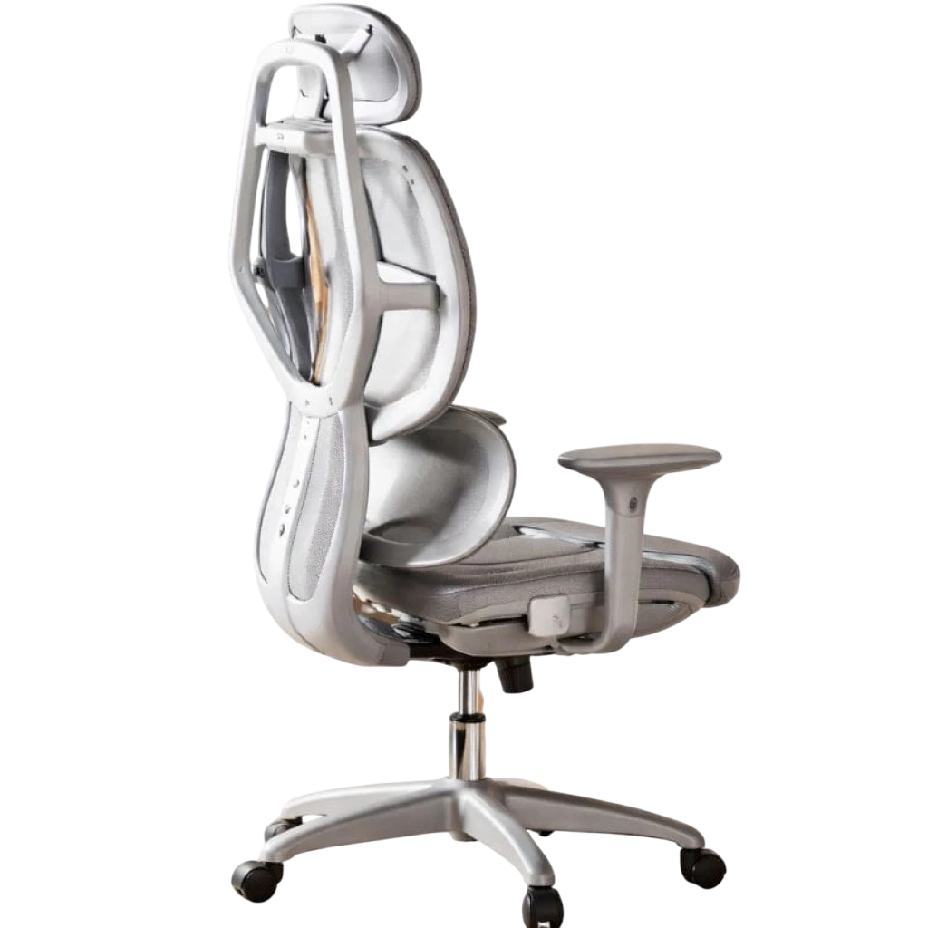 Powerbasic Pinhel Gris reposabrazos 4D reclinable reposacabezas cojín lumbar malla Silla de oficina ergonómica