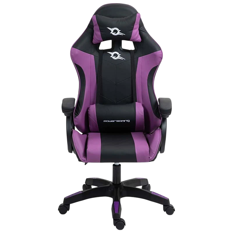 PowerGaming Altavoz Masaje Negro+Lila 120kg reposacabezas Silla
