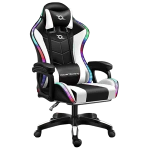 PowerGaming LED RGB Blanco/Negro 120kg Silla gaming