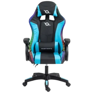 PowerGaming LED RGB Negro+Azul 120kg reposacabezas Silla