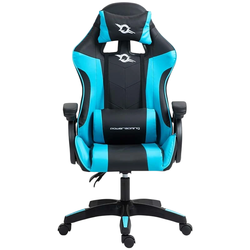 PowerGaming Negro+Azul 120kg reposacabezas cojín lumbar Silla gaming
