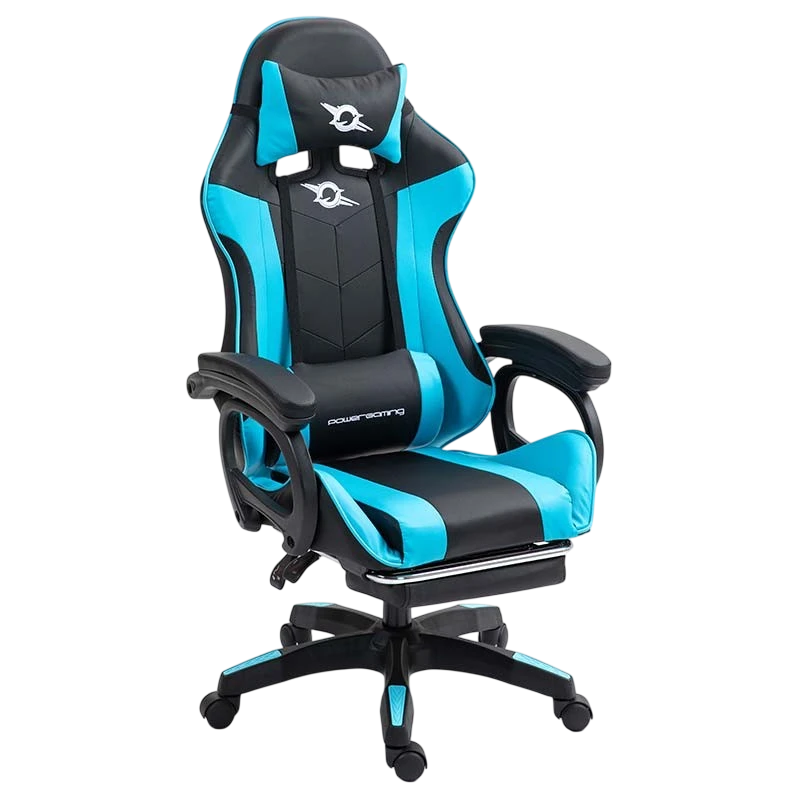 PowerGaming Reposapiés Negro+Azul 120kg Silla