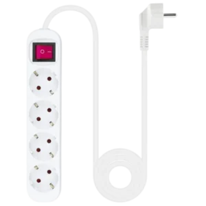 Regleta de 4 tomas Nanocable con Interruptor 1.4m Blanco