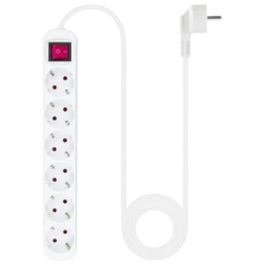 Regleta de 6 tomas Nanocable con Interruptor 1.4m Blanco
