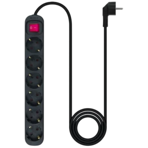 Regleta de 6 tomas Nanocable con Interruptor 1.4m Negro