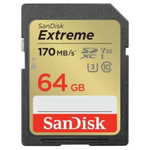 SanDisk Extreme 64GB Negro/Dorado 170MB/s U3 V30 Tarjeta SDXC