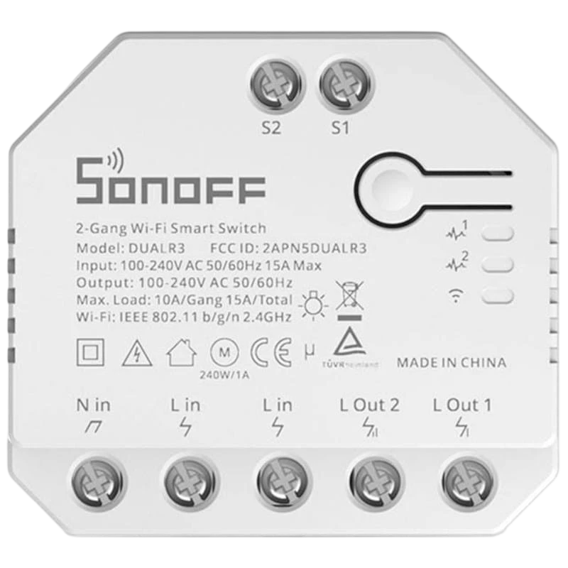 Sonoff Dual R3 Blanco WiFi Switch inteligente
