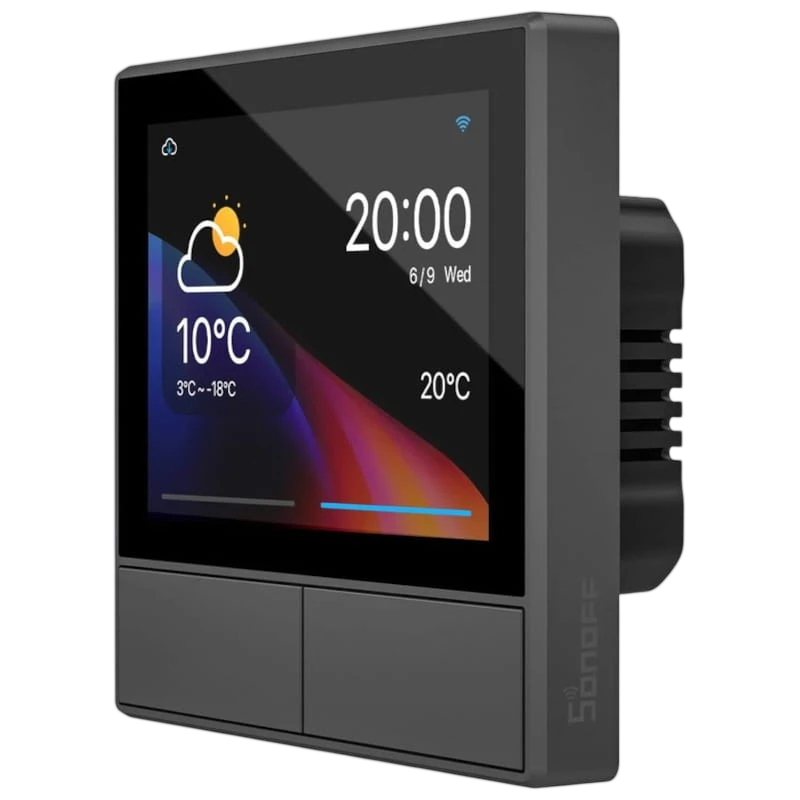 SONOFF NSPanel Negro WiFi Pantalla inteligente, centro de control, termostato y sensor ambiental