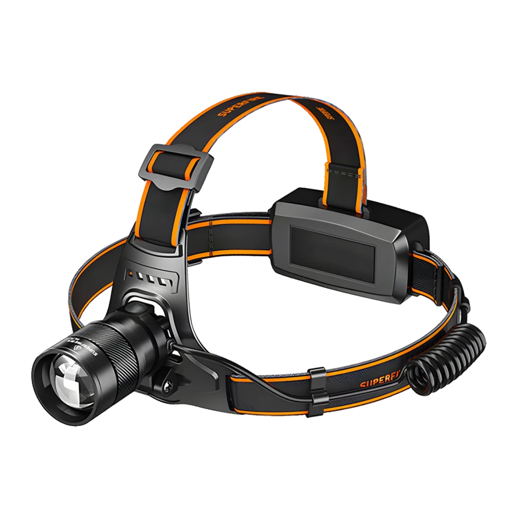 Superfire HZ01 Negro USB-C 360m Luz UV 395nm IP44 Linterna frontal recargable