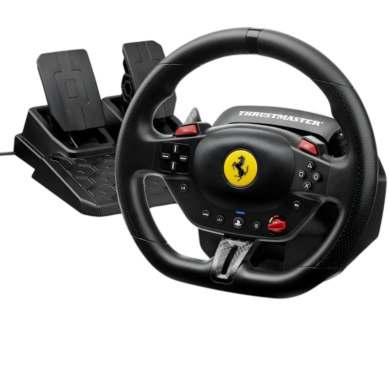 Thrustmaster T98 Ferrari 296 GTB para PS5, PS4, PC 2 pedales levas de cambio sensores magnéticos Volante de simulación