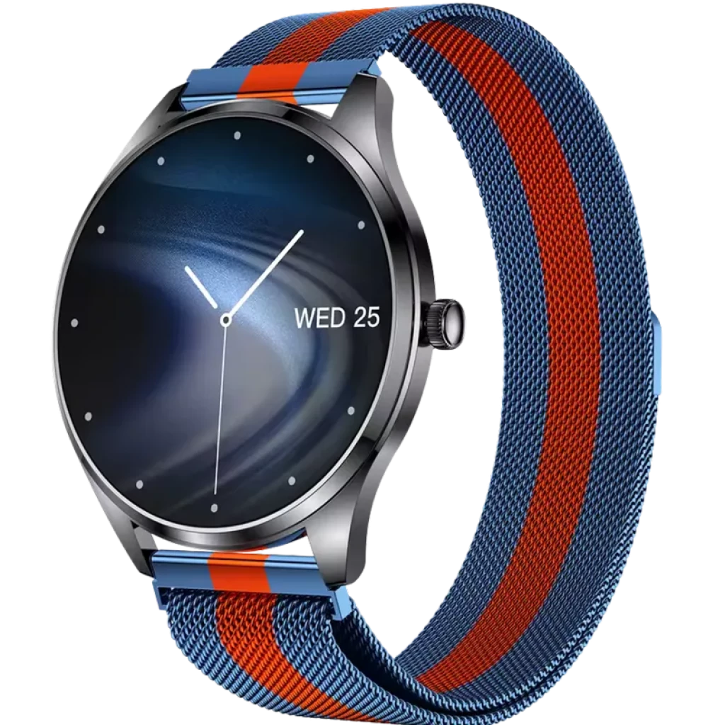 TN99 Correa Milanesa Rojo/Azul 1,43 pulgadas AMOLED Llamadas Bluetooth 5 días +100 deportes IP67 - Reloj inteligente