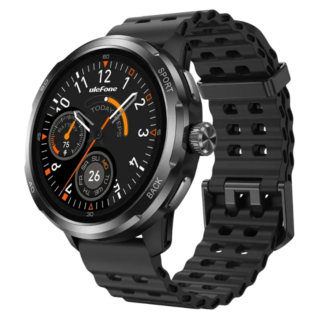 Ulefone Armor Watch Pro Negro 1,50 pulgadas AMOLED GPS 8 días +100 deportes 5ATM IP69K