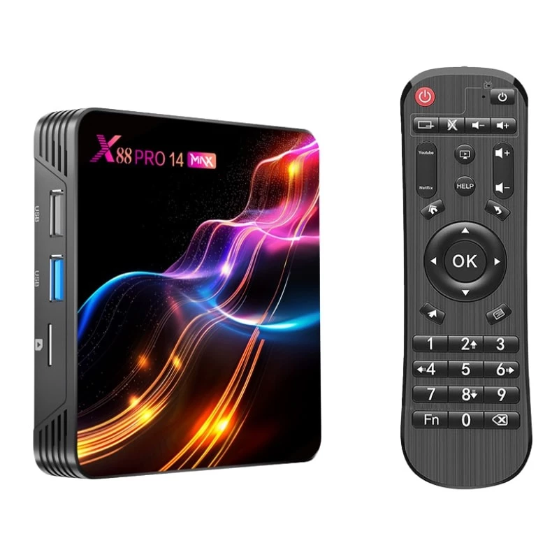 X88 PRO 14 Max 4GB/64GB Android 14 4K WiFi doble banda Bluetooth RK3528 Gigabit TV Box