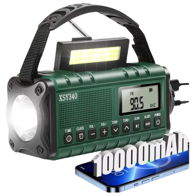 XSY340 10000mAh IPX3 60h Radio de emergencia portátil